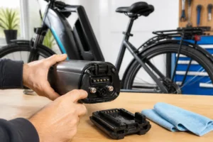 Batterie de vélo électrique ne charge pas : vérification des connecteurs et repositionnement de la batterie amovible